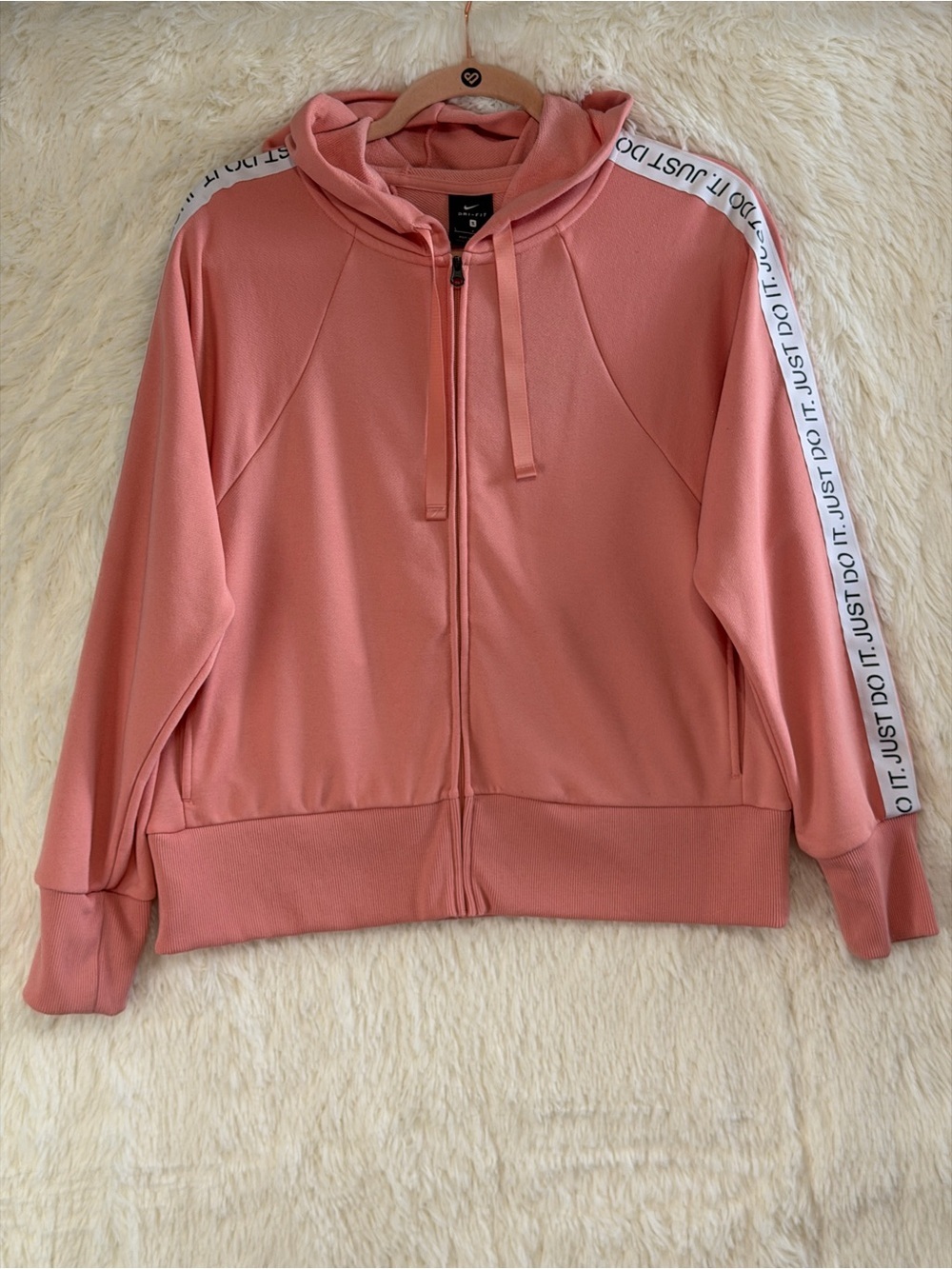 Nike Dri-Fit Womens Get Fit Fleece Training Hoodie S Pink Full Zip Swoosh Sporty